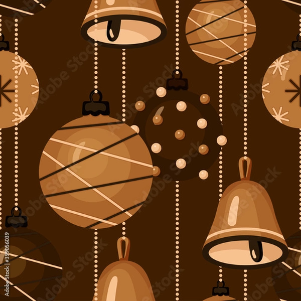 Obraz A Christmas seamless pattern with Christmas baubles