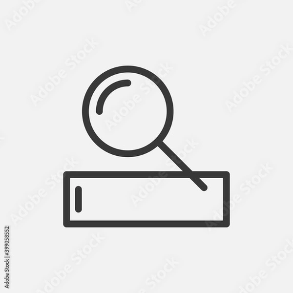 Fototapeta Search text icon isolated on background. Magnifying glass symbol modern, simple, vector, icon for website design, mobile app, ui. Vector Illustration