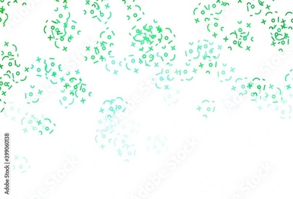 Fototapeta Light Green, Yellow vector background with arithmetic signs.