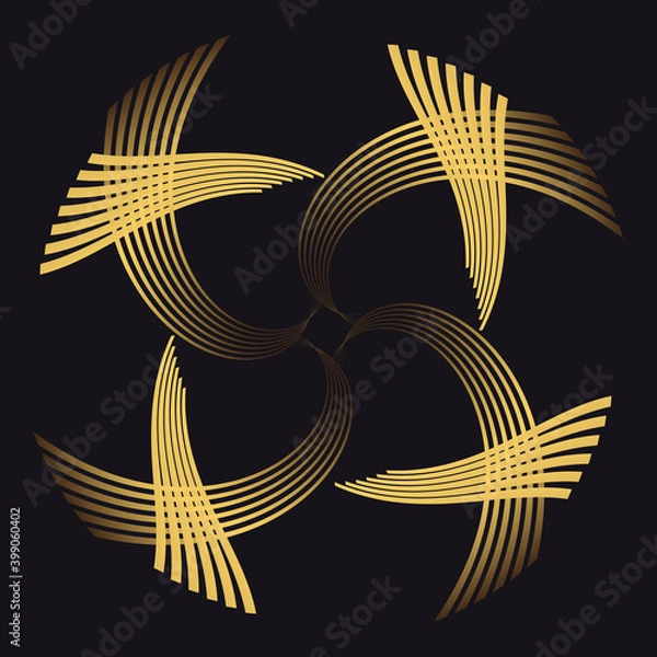 Obraz Vector black and gold design templates for brochures, flyers, mobile technologies, apps, online services, typographic emblems, logos, banners and infographics. place for inscription