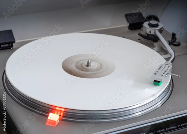 Fototapeta White vinyl records