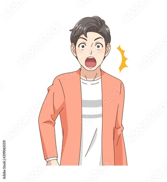 Obraz びっくり驚く男性