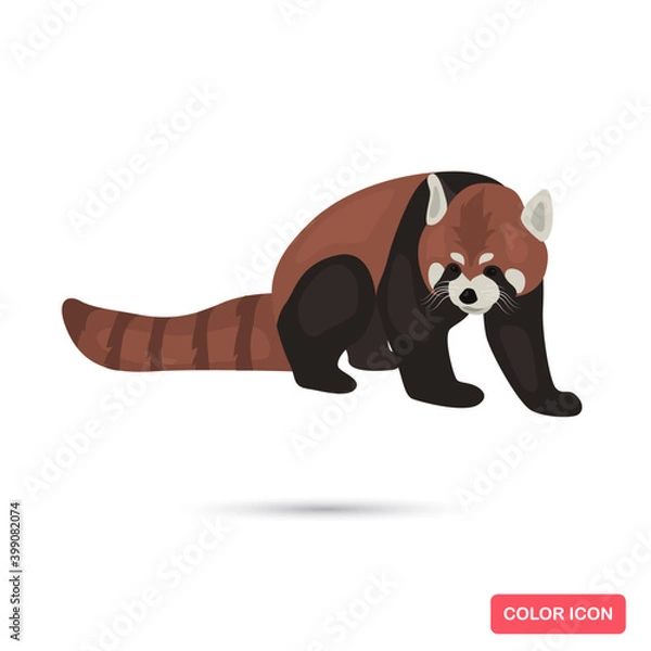 Fototapeta 
Red panda color flat icon