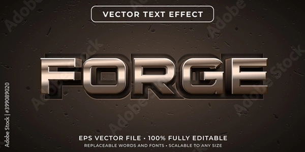 Obraz Editable text effect in forged metal style