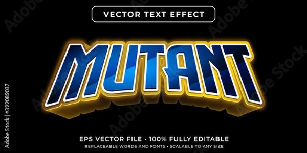 Obraz Editable text effect in superhero mutant style