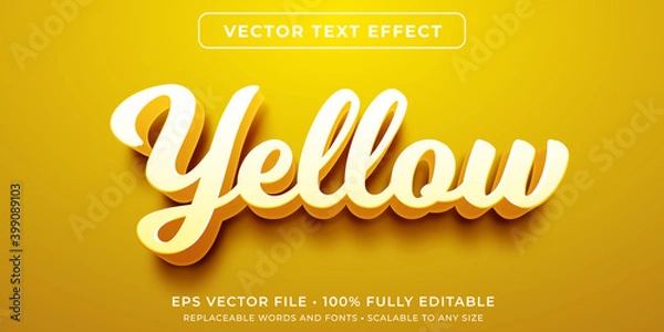 Obraz Editable text effect in yellow script style
