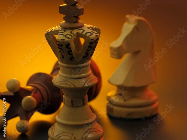 Obraz chess game concept for competition idea and strategy