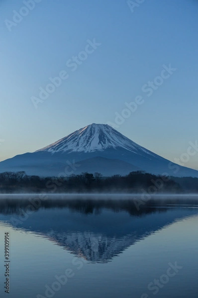 Fototapeta 朝の富士山と精進湖