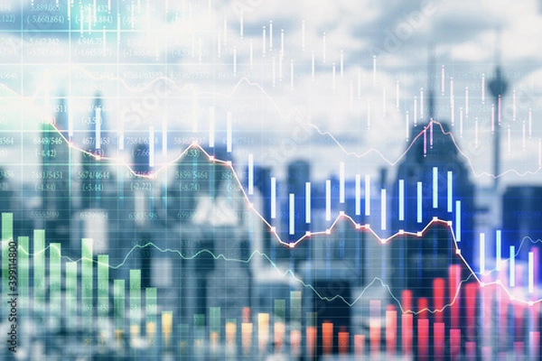 Obraz Falling stock candlestick chart