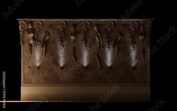 Obraz wall with cartouche and decor