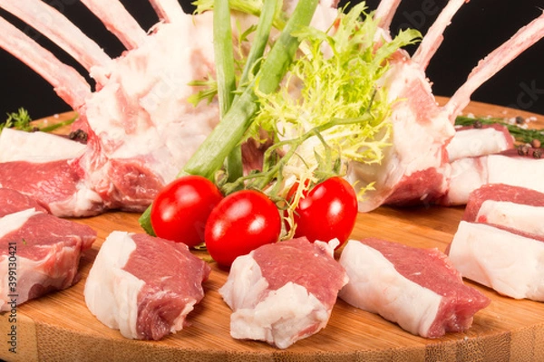 Obraz raw meat and vegetables