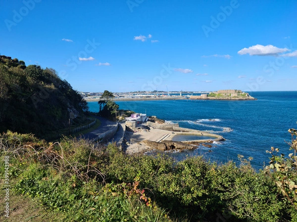 Fototapeta Bathing Pools and Castle Cornet, Guernsey Channel Islands