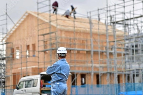 Fototapeta マイホーム新築工事の現場監督
