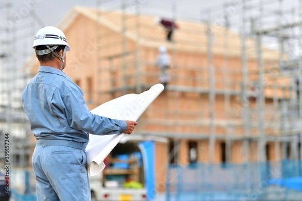 Fototapeta マイホーム新築工事の現場監督