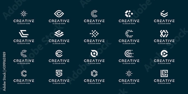 Obraz Collection of abstract initial letter C logo design inspiration