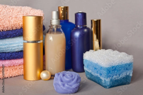 Fototapeta Косметические средства и полотенца