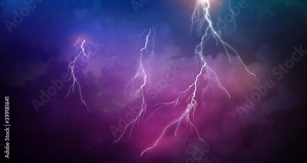 Obraz Lightning, thunder cloud dark cloudy sky