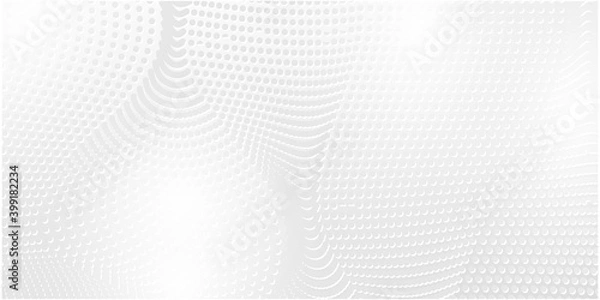 Fototapeta Abstract grey background poster with dynamic waves. technology network Vector illustration..