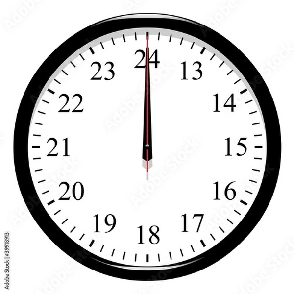 Fototapeta Horloge post meridiem - minuit