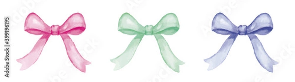 Obraz リボンの水彩イラスト