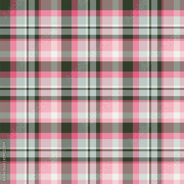 Fototapeta Plaid seamless pattern. Vector background of textile ornament. Flat fabric design.