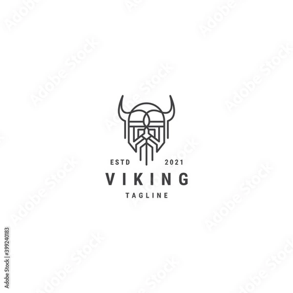 Obraz Viking linear logo design template - vector
