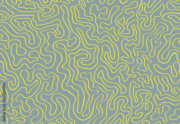 Obraz Yellow and grey seamless pattern. Contemporary fashion texture with abstract shapes for textile, wallpaper. Vector illustration