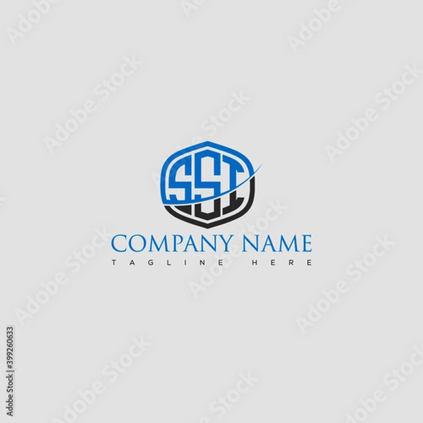 Fototapeta SSI/SST Letter Logo Design Cross Monogram Icon.	