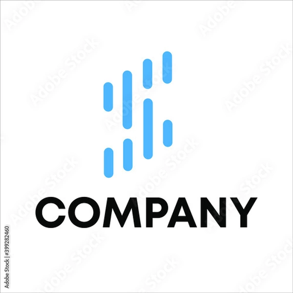 Fototapeta letter S with data technology logo