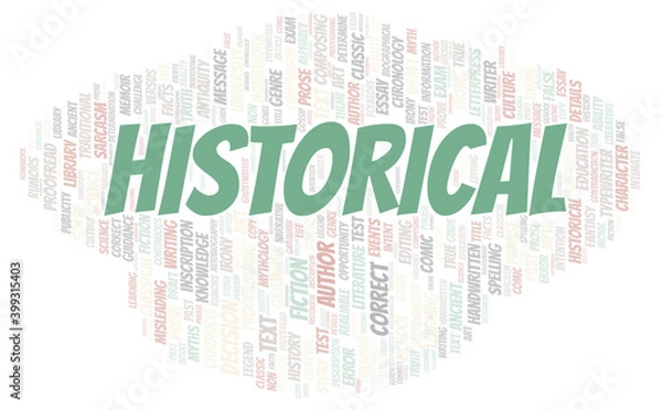 Fototapeta Historical typography word cloud create with the text only