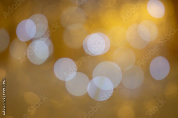 Obraz Golden bokeh, blurred background, christmas background.