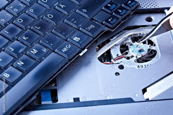 Fototapeta cleaning notebook components