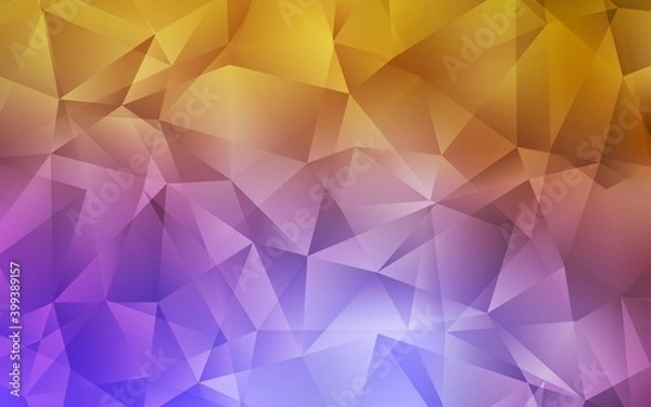 Obraz Light Pink, Yellow vector gradient triangles pattern. Colorful illustration in polygonal style with gradient. A completely new design for your leaflet.