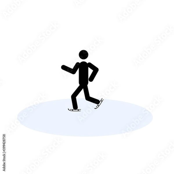Fototapeta Winter sports. Figure human sketch figure skater. Healthy lifestyle.