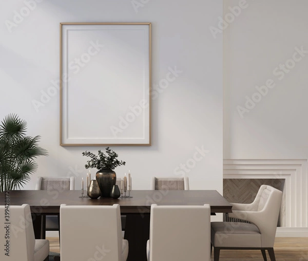 Fototapeta mockup poster in modern simple dinning room
