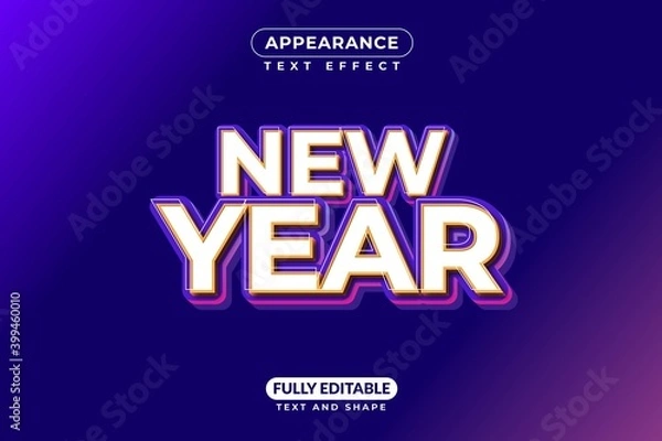 Fototapeta New Year Text Effect
