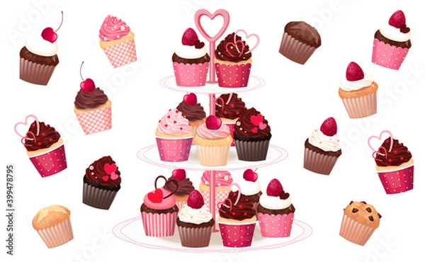 Fototapeta バレンタインのマフィン