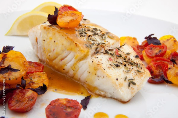 Obraz Pan fried halibut