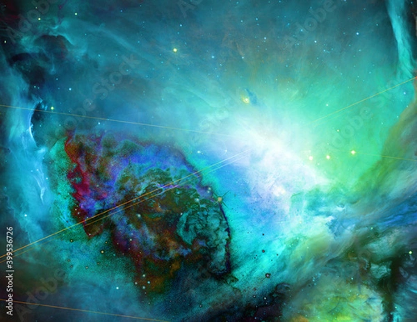 Fototapeta Galactic Space. Vivid universe. 3D rendering