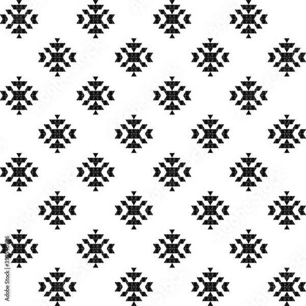 Fototapeta Aztec elements. Seamless pattern. Design with manual hatching. Textile. Ethnic boho ornament. Vector illustration for web design or print.