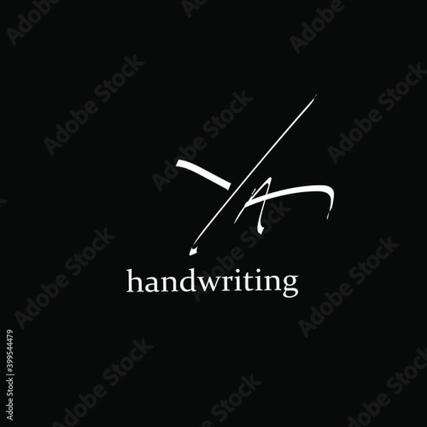Fototapeta YA initial logo handwriting template vector