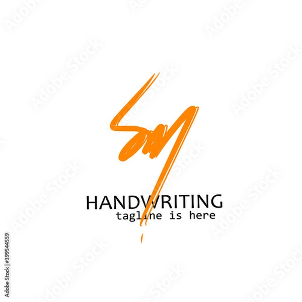 Fototapeta Sm initial logo handwriting template vector