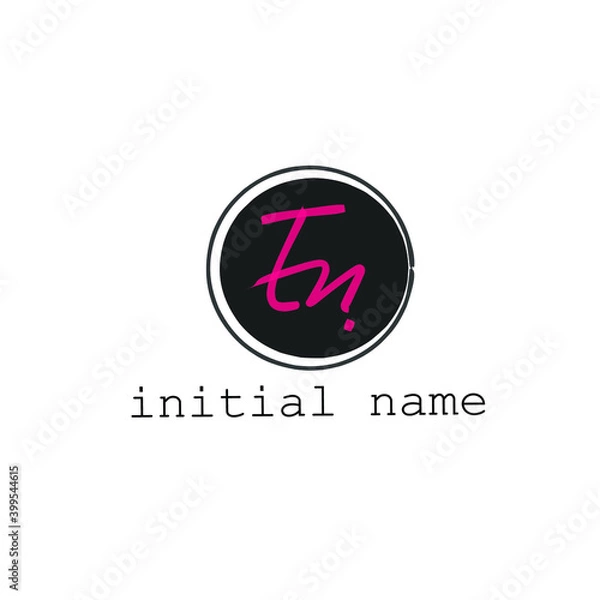 Fototapeta En initial logo handwriting template vector