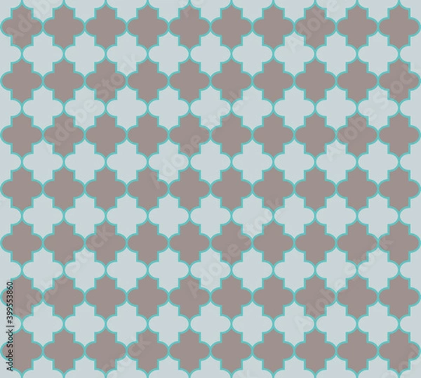 Fototapeta Ramadan Kareem Elegant Pattern. Persian Mubarak Mosaic. Moroccan Seamless Pattern. Mosque