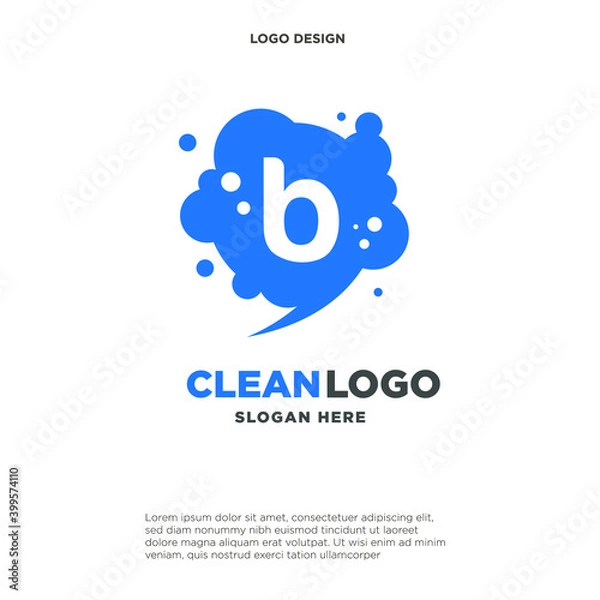 Fototapeta Letter B for Cleaning logo icon symbol Design. Cleaning service logo. Vector illustration logo template