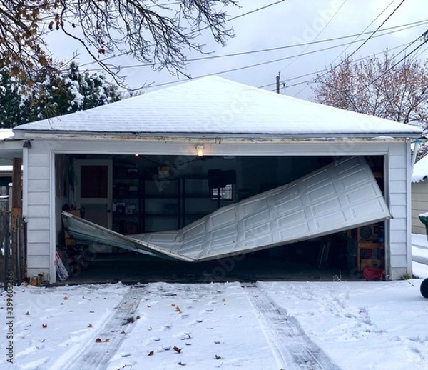 Fototapeta Garage Door in need of repair