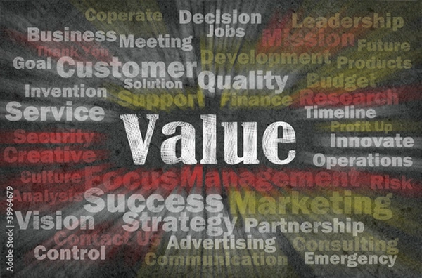 Fototapeta Value word with motion rays