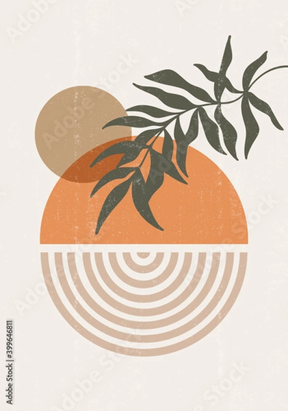 Fototapeta Abstract  Sun print boho minimalist printable wall art