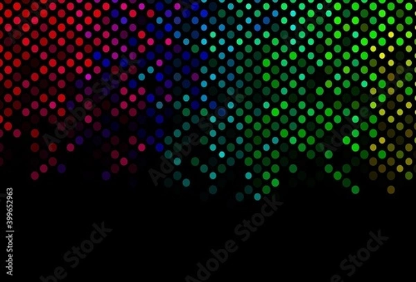 Obraz Dark Multicolor, Rainbow vector texture with disks.