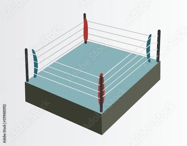 Obraz Vector of a boxing ring on grey background